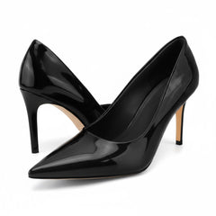 Tuhoomall Stylish High Heels for Parties and Dances, Gradient Design, Pointed Toe, 8cm Stiletto Heels, Slip-On, Rubber Sole, Synthetic Leather Lining