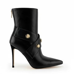 Tuhoomall Western Cowboy Ankle Boots, Pointed Toe, Zipper Closure, Stylish High Heels for Weddings, Business Events, and Formal Occasions Tuhoomall