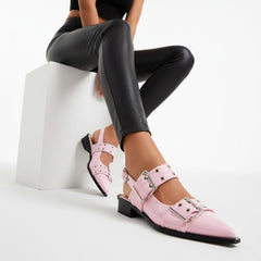 Tuhoomall Comfortable Low Heel Platform Shoes with Adjustable Metal Buckle for Casual and Office Use, Ideal for All-Season Wear