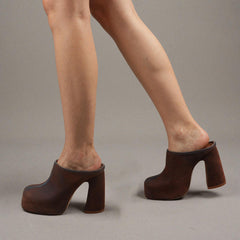 Tuhoomall Waterproof High Heel Sandals for Parties and Performances, Slip-On Design with Anti-Slip Sole, Classic Stylish Denim Look, Perfect for Spring and Summer