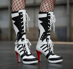 Tuhoomall Comfortable Mid Calf Boots with Adjustable Straps for All-Day Fashion and Dance Performances Tuhoomall