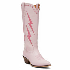 Tuhoomall Western Cowgirl Mid Calf Boots with Chunky Heel, Pointed Toe, Embroidered Design, Slip-On Style for Fashionable Casual Wear Tuhoomall