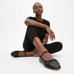 Tuhoomall Comfortable Mary Jane Flat Shoes with Bow, Slip-On Design for Fashionable Everyday Wear in Spring and Summer