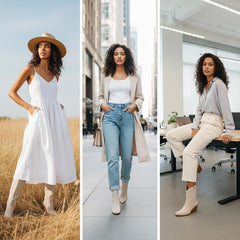 Tuhoomall Western Mid Calf Boots With Floral Embroidery And Rhinestones, Casual Style For Parties And Travel, Comfortable Rubber Sole, Chunky Heel 3.00 in