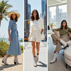 Tuhoomall Pointed-Toe Chunky Heel Ankle Booties with Rhinestones for Fashionable Ballroom Dance - Slip-On Design, 3.00 in Heel Height