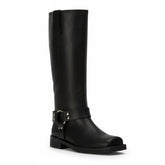 Tuhoomall Stylish Knee High Boots For Women | Comfortable Chunky Heel | Everyday Casual & Travel Use | Solid Color With Metallic Buckle