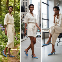 Tuhoomall High Heel Sandals for Women - Fashion Casual Pointed Toe With Mid Heel - Everyday Office Wear - Comfortable Rubber Sole