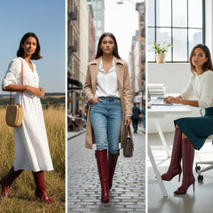 Tuhoomall Comfortable Knee-High Party Boots - Stylish Pointed Toe, Elegant High Stiletto Heel - Perfect for Casual Spring, Autumn, Winter Wear