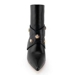 Tuhoomall Ankle Boots, Pointed Toe, Zipper Closure, Stylish High Heels for Weddings, Business Events, and Formal Occasions