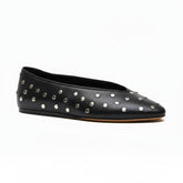 Tuhoomall Comfortable Almond Toe Flats with Studs for Fashion, Office, and Casual Outings - Durable Leather Upper and Easy Slip-On Design Tuhoomall