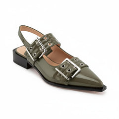 Tuhoomall Comfortable Low Heel Platform Shoes with Adjustable Metal Buckle for Casual and Office Use, Ideal for All-Season Wear