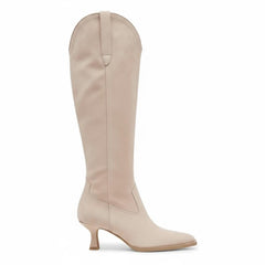 Tuhoomall Stylish Knee-High Boots for Women, Comfortable Cat Heel with Zipper Closure, Classic Solid Color for Casual, Business, and Travel