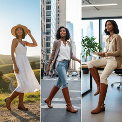 Tuhoomall Knee High Boots For Women With Round Toe And Low Chunky Heel, Classic Style For Parties And Performances, Adjustable Buckle Closure, Retro Fashion