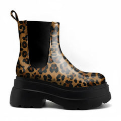 Tuhoomall Fashion Casual Waterproof Ankle Boots with Thick Sole, Round Toe, Easy Slip-On Design for Daily Office Wear