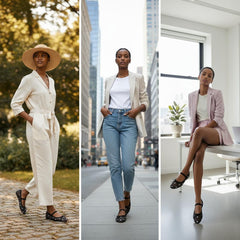 Tuhoomall Comfortable Rhinestone Ballet Flats for Women - Casual Blue Mesh Slip-On Shoes with Low Heel and Round Toe