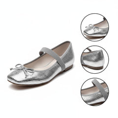 Tuhoomall Comfortable Mary Jane Flat Shoes with Bow, Slip-On Design for Fashionable Everyday Wear in Spring and Summer