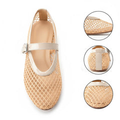 Tuhoomall Ballet Flats For Women, Adjustable Buckle, Elegant Pointed Toe, Comfortable Rubber Sole, Perfect For Parties And Performances