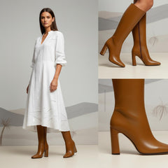 Tuhoomall Fashion Ankle Boots for Women, Comfortable Chunky Heel, Zipper Closure, Casual Daily Wear, Travel and Work Suitable, Classic Solid Color