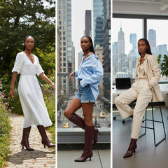 Tuhoomall Fashion Women's Mid-Heel Fashion Boots, Comfortable Pointed Toe Zipper Booties for Professional and Casual Wear, Classic Solid Color Design