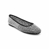 Tuhoomall Comfortable Slip-On Flats for Women - Suede and Denim Upper with Rhinestone Details - Perfect for Fashion Casual, Work, and Parties - Spring/Summer Wear