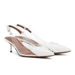 Tuhoomall High Heeled Sandals For Women, Fashion Pointed Toe Design, Mid Heel, Heart Pattern, Perfect For Stylish Outings, Comfortable Rubber Sole