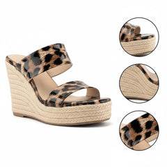 Tuhoomall Comfortable Platform Wedge Sandals for Women - 10.5cm Heel, Open-Toe Design, Fashionable Summer Style with PVC and Rubber Materials