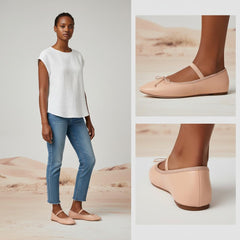 Tuhoomall Comfortable Mary Jane Flat Shoes with Bow, Slip-On Design for Fashionable Everyday Wear in Spring and Summer