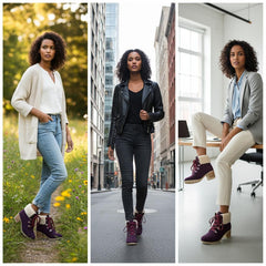 Tuhoomall Fashion Casual Ankle Boots for Women, Classic Street Style, Round Toe, Mid Heel, Lace-Up, Solid Color, Perfect for Winter Wear