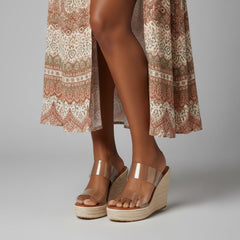 Tuhoomall Comfortable Platform Wedge Sandals for Women - 10.5cm Heel, Open-Toe Design, Fashionable Summer Style with PVC and Rubber Materials