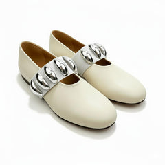 Tuhoomall Ballet Flats for Women, Round Toe, Adjustable Buckle, Casual Style, All-Day Comfort, Non-Slip Rubber Sole, Perfect for Parties and Performances