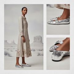 Tuhoomall Comfortable Pointed-Toe Flat Shoes with Adjustable Buckle for Casual Party Style - Studded Genuine Leather Upper, Rubber Sole