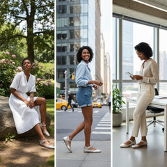 Tuhoomall Comfortable Mary Jane Flats for Women - Adjustable Ankle Strap, Studded Design, Lightweight Casual and Formal Shoes