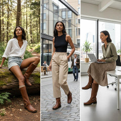 Tuhoomall Stylish Knee High Boots For Women | Comfortable Chunky Heel | Everyday Casual & Travel Use | Solid Color With Metallic Buckle