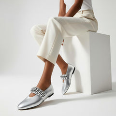 Tuhoomall Ballet Flats for Women, Round Toe, Adjustable Buckle, Casual Style, All-Day Comfort, Non-Slip Rubber Sole, Perfect for Parties and Performances