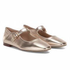 Tuhoomall Comfortable Flat Shoes For Women, Classic Office Style, Adjustable Buckle, Solid Color Design, Perfect For Spring And Summer