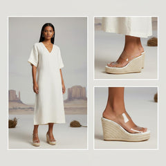 Tuhoomall Womens Wedge Sandals Summer Casual Slip-On Non-Slip Espadrille Style 12cm Platform