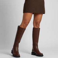 Tuhoomall Fashion Comfort Knee High Boots for Women - Low Heel Zipper Closure, Stylish for Office and Travel, Timeless Solid Color Design