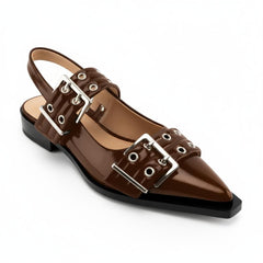 Tuhoomall Comfortable Low Heel Platform Shoes with Adjustable Metal Buckle for Casual and Office Use, Ideal for All-Season Wear