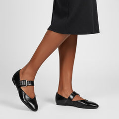 Tuhoomall Comfortable Flat Shoes with Adjustable Buckle, Casual Office Wear, Stylish Solid Color for Spring Summer