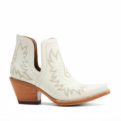 Tuhoomall Stylish Women's Ankle Boots, Chunky 2.36 in Heel, Slip-On Design, Embroidered Details, All-Season Fashion