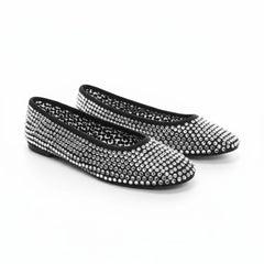 Tuhoomall Comfortable Slip-On Flats for Women - Suede and Denim Upper with Rhinestone Details - Perfect for Fashion Casual, Work, and Parties - Spring/Summer Wear