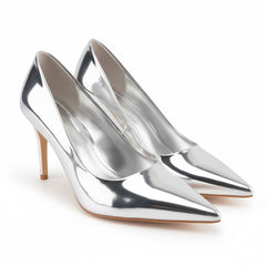 Tuhoomall Stylish High Heels for Parties and Dances, Gradient Design, Pointed Toe, 8cm Stiletto Heels, Slip-On, Rubber Sole, Synthetic Leather Lining