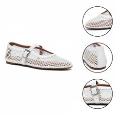 Tuhoomall Ballet Flats For Women, Adjustable Buckle, Elegant Pointed Toe, Comfortable Rubber Sole, Perfect For Parties And Performances