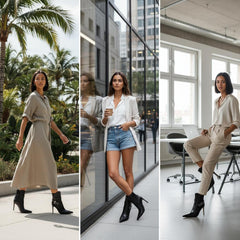 Tuhoomall Fashion Ankle Boots for Women with Cross Strap Design, Stiletto Heel, Studded Detail, Perfect for Casual and Office Wear