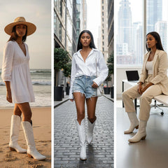 Tuhoomall Faux Suede Knee High Western Boots with Embroidered Eagles for Fashion, Travel, and Parties, 2.36 in Chunky Heel