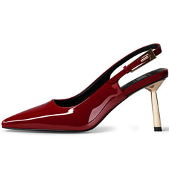 Tuhoomall Comfortable Almond Toe High Heel Sandals with Adjustable Buckle for Weddings, Parties, and Performances