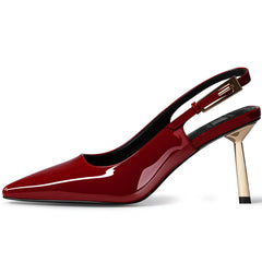 Tuhoomall Comfortable Almond Toe High Heel Sandals with Adjustable Buckle for Weddings, Parties, and Performances Tuhoomall