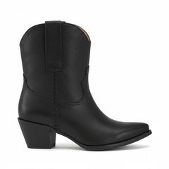 Tuhoomall Western Ankle Booties for Women, Slip-On Chunky Heels with Snip-Toe, Solid Color Design for Outdoor Fashion and Travel Tuhoomall