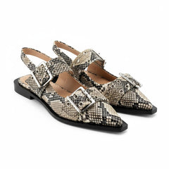 Tuhoomall Comfortable Low Heel Platform Shoes with Adjustable Metal Buckle for Casual and Office Use, Ideal for All-Season Wear Tuhoomall