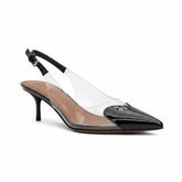 Tuhoomall High Heeled Sandals For Women, Fashion Pointed Toe Design, Mid Heel, Heart Pattern, Perfect For Stylish Outings, Comfortable Rubber Sole